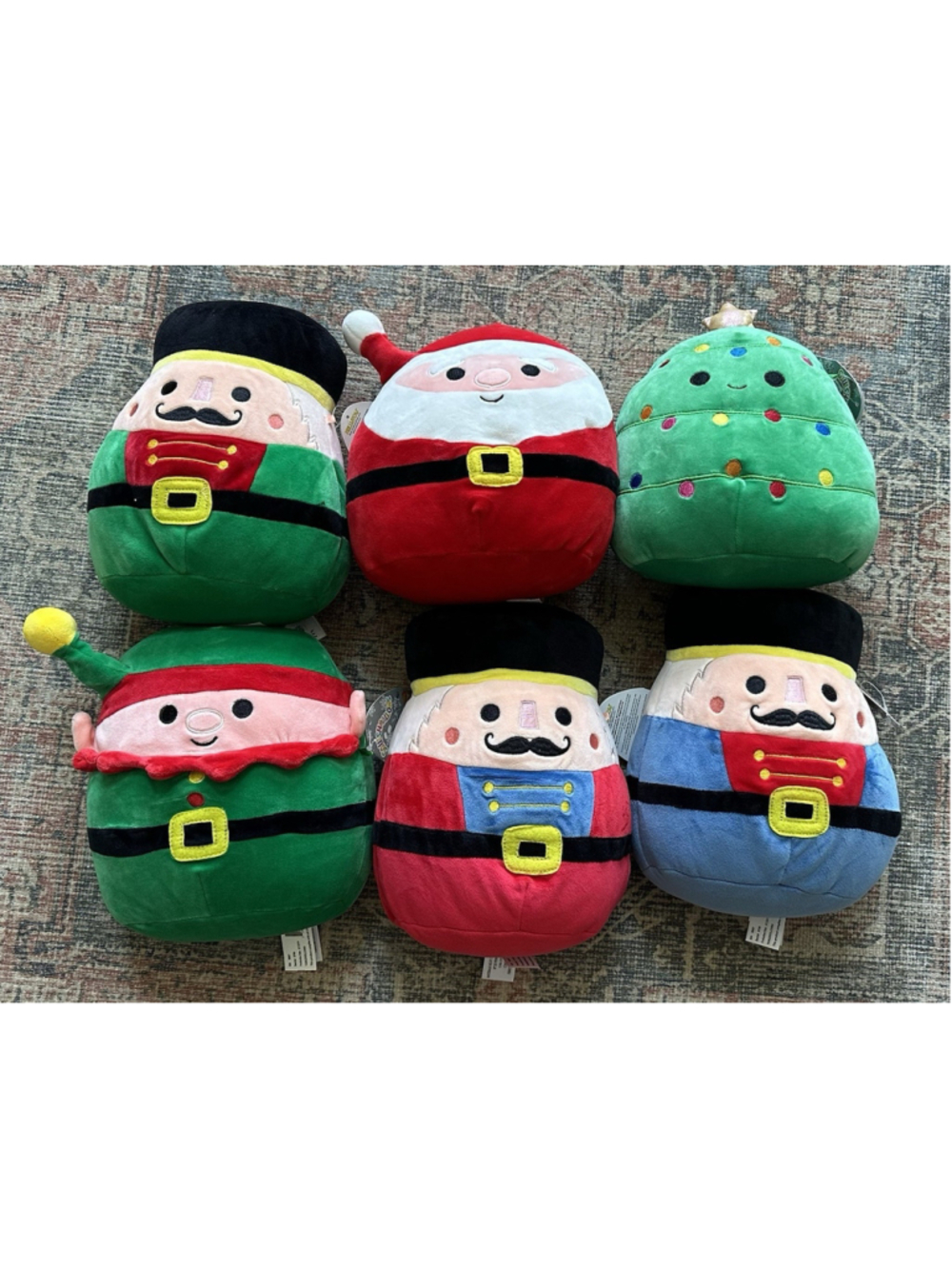 Squishmallows Christmas Plush Lot 6 Santa Nutcracker Elf Tree Holiday Kellytoy